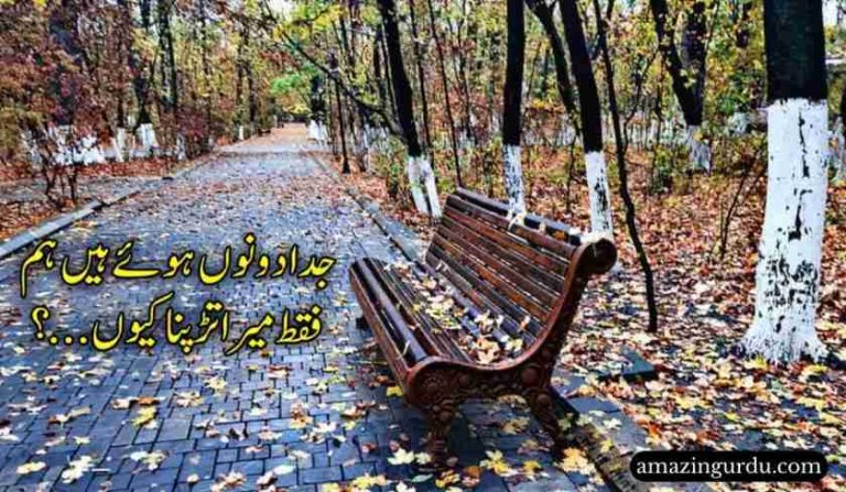 جدا دونوں ہوئے ہیں ہم فقط میرا تڑپنا کیوں| اداس دل کی شاعری