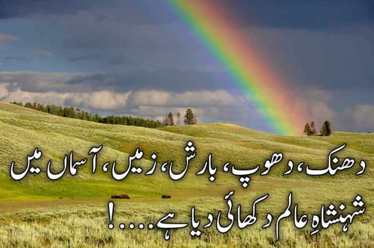 دھنک، دھوپ، بارش، زمیں، آسماں میں شہنشاہِ عالم دکھائی دیا ہے