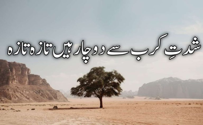 شدتِ کرب سے دوچار ہیں تازہ تازہ | اردو شاعری
