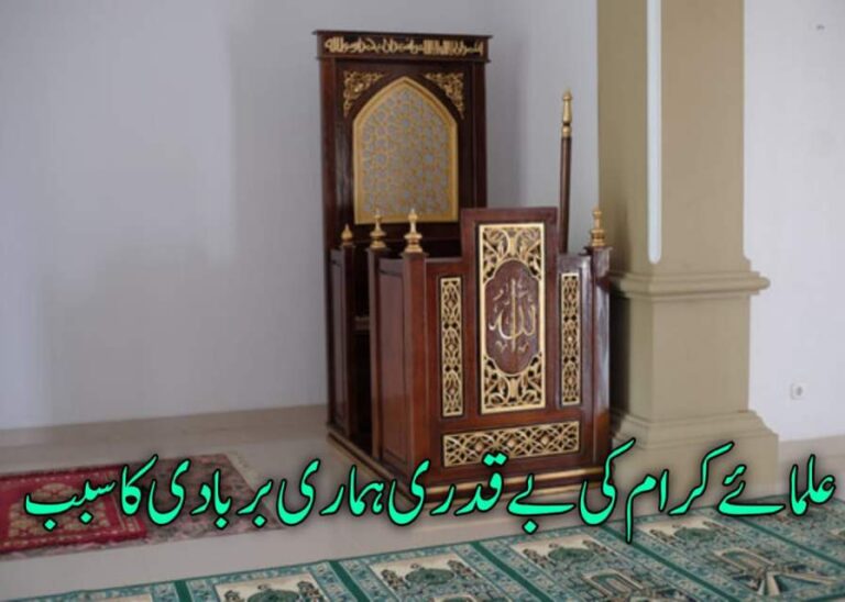 علمائے کرام کی بے قدری ہماری بربادی کے اسباب میں سے ایک