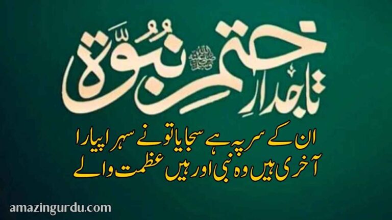 اے خدا شکر ہے تیرا کہ ہیں نسبت والے پیارے آقا کے ہیں ہم، ختم نبوت والے