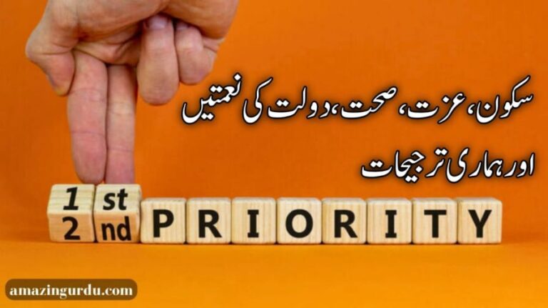سکون ،عزت، صحت اور دولت کی نعمتیں اور ہماری ترجیحات