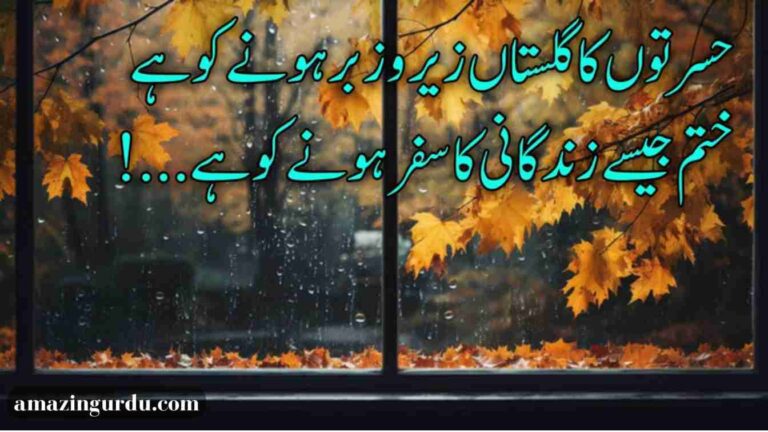 حسرتوں کا گُلسِتاں زیر و زبر ہونے کو ہے | دکھی اداس شاعری | urdu poetry sad 2 lines