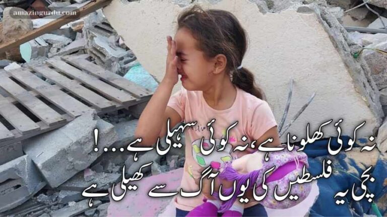 بچی یہ فلسطیں کی یوں آگ سے کھیلی ہے |poetry on palestine in urdu