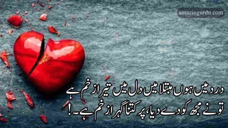 درد میں ہوں مبتلا میں دل میں تیرا زخم ہے | زخم پر اشعار| heart touching sad poetry in urdu