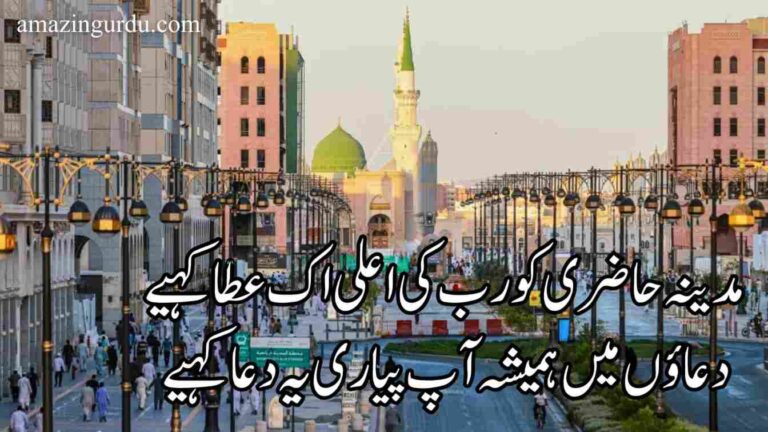 مدینہ حاضری کو رب کی اعلی اک عطا کہیے | مدینہ پر اشعار |naat poetry in urdu two lines