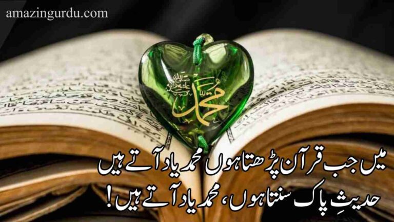 میں جب قرآن پڑھتا ہوں محمد یاد آتے ہیں | اردو نعت رسول مقبول | Naat poetry in Urdu two lines