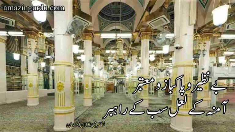 بے نظیر و پاکباز و معتبر آمنہ کے لعل سب کے راہبر | اردو نعت | poetry for naat in urdu