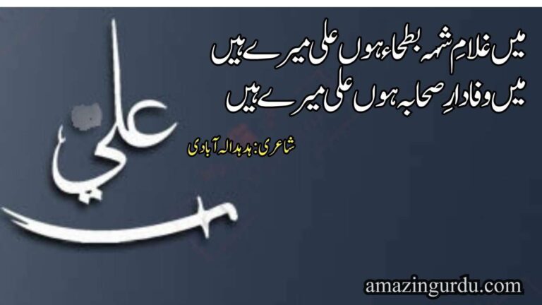 میں غلامِ شہہ بطحاء ہوں علی میرے ہیں | حضرت علی کی شان میں اشعار